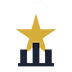 Gold star on a podium